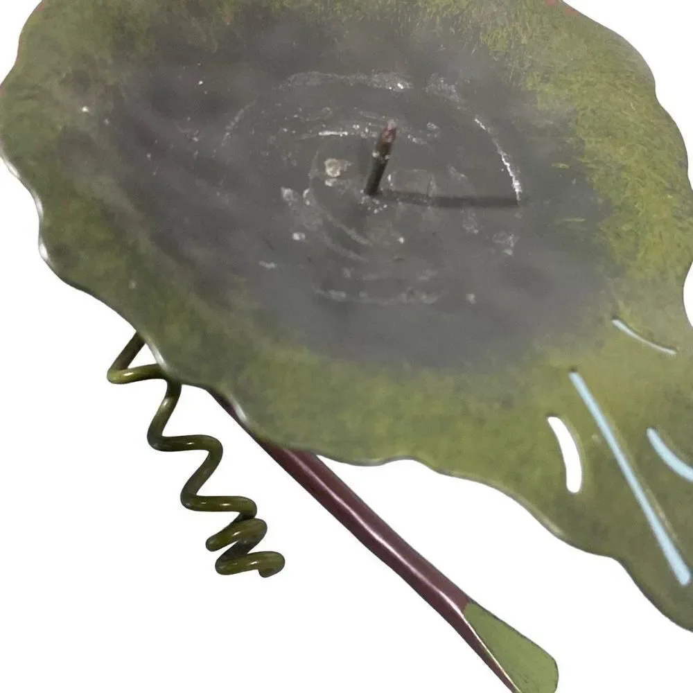 Figi Caleaf-191 Green 5 Leaf Lily Pads Metal Pillar Candle Holder 2000